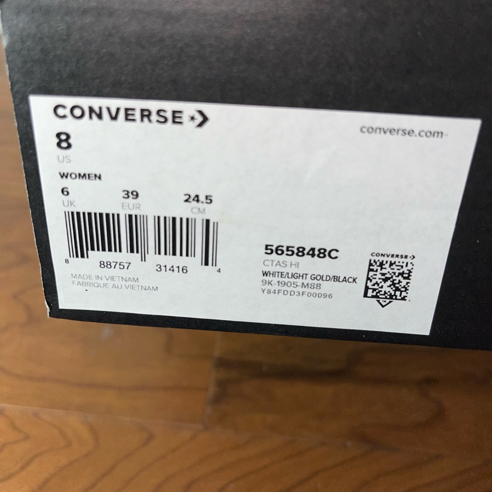 CONVERSE WHITE/GOLD POLKA DOTS - Picture 6 of 7